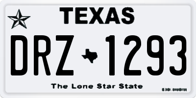 TX license plate DRZ1293