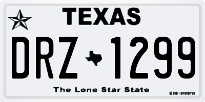 TX license plate DRZ1299