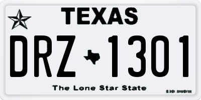 TX license plate DRZ1301