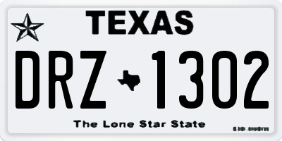 TX license plate DRZ1302