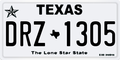 TX license plate DRZ1305