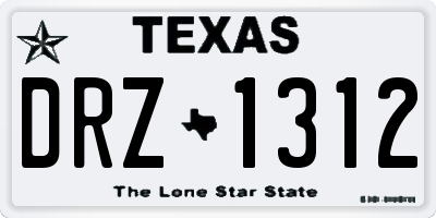 TX license plate DRZ1312