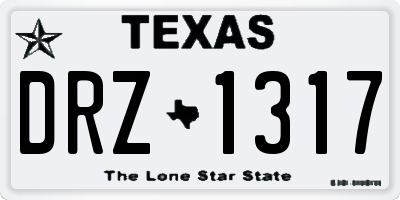 TX license plate DRZ1317