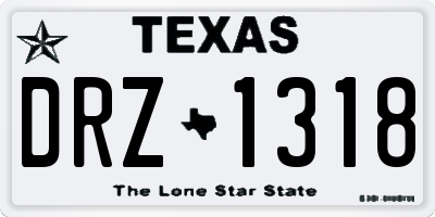 TX license plate DRZ1318