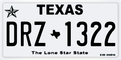 TX license plate DRZ1322