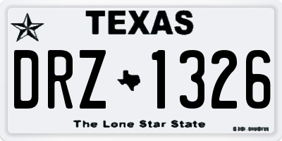 TX license plate DRZ1326