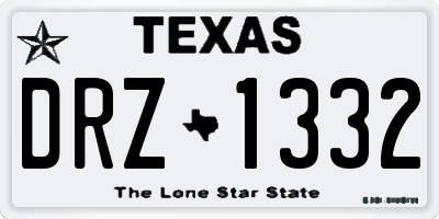 TX license plate DRZ1332