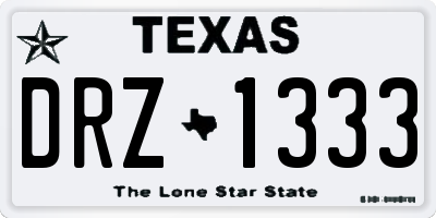 TX license plate DRZ1333