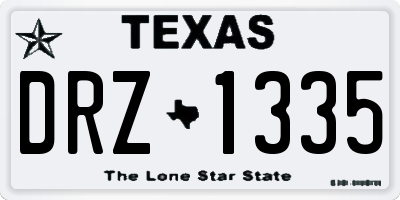 TX license plate DRZ1335