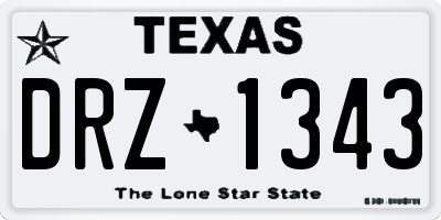 TX license plate DRZ1343