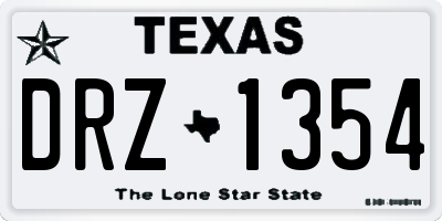 TX license plate DRZ1354
