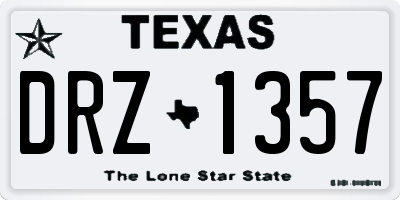 TX license plate DRZ1357