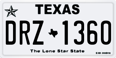 TX license plate DRZ1360