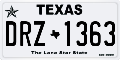 TX license plate DRZ1363