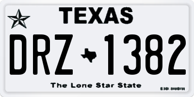 TX license plate DRZ1382