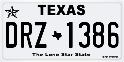 TX license plate DRZ1386