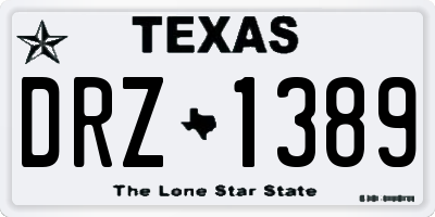 TX license plate DRZ1389