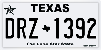 TX license plate DRZ1392