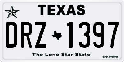 TX license plate DRZ1397
