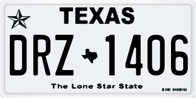 TX license plate DRZ1406