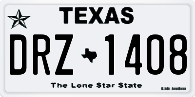 TX license plate DRZ1408