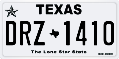 TX license plate DRZ1410
