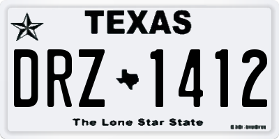 TX license plate DRZ1412