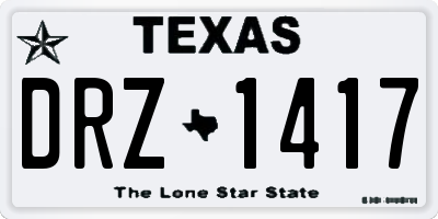 TX license plate DRZ1417