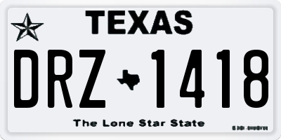 TX license plate DRZ1418