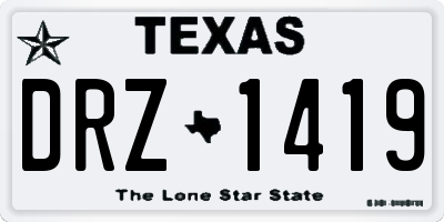 TX license plate DRZ1419