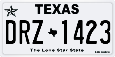TX license plate DRZ1423