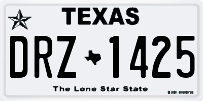 TX license plate DRZ1425