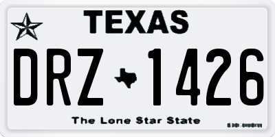 TX license plate DRZ1426