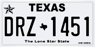 TX license plate DRZ1451