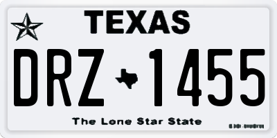 TX license plate DRZ1455