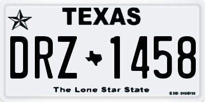 TX license plate DRZ1458