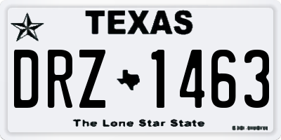 TX license plate DRZ1463