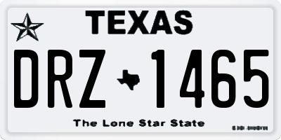 TX license plate DRZ1465