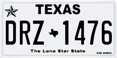 TX license plate DRZ1476
