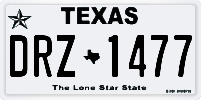 TX license plate DRZ1477