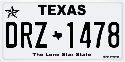 TX license plate DRZ1478