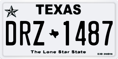 TX license plate DRZ1487