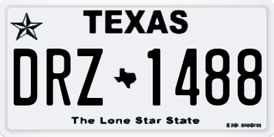 TX license plate DRZ1488