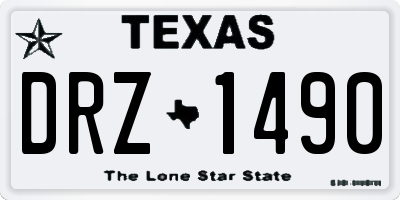 TX license plate DRZ1490