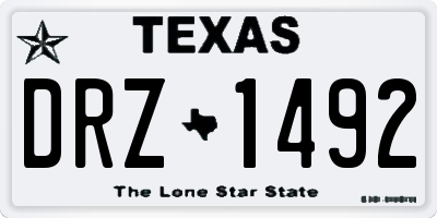 TX license plate DRZ1492