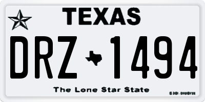 TX license plate DRZ1494