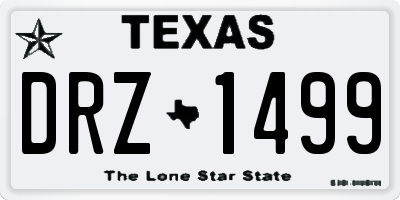 TX license plate DRZ1499