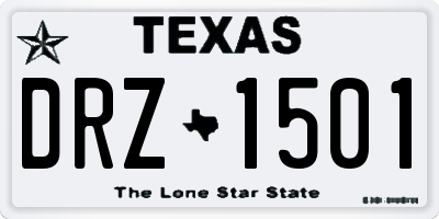 TX license plate DRZ1501
