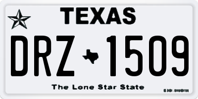 TX license plate DRZ1509