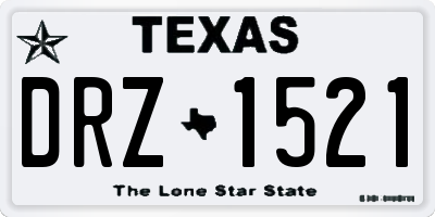 TX license plate DRZ1521